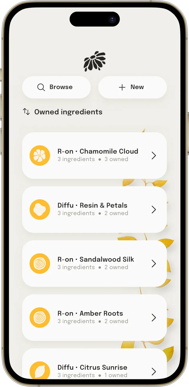 Discover recipes matched against your owned ingredients