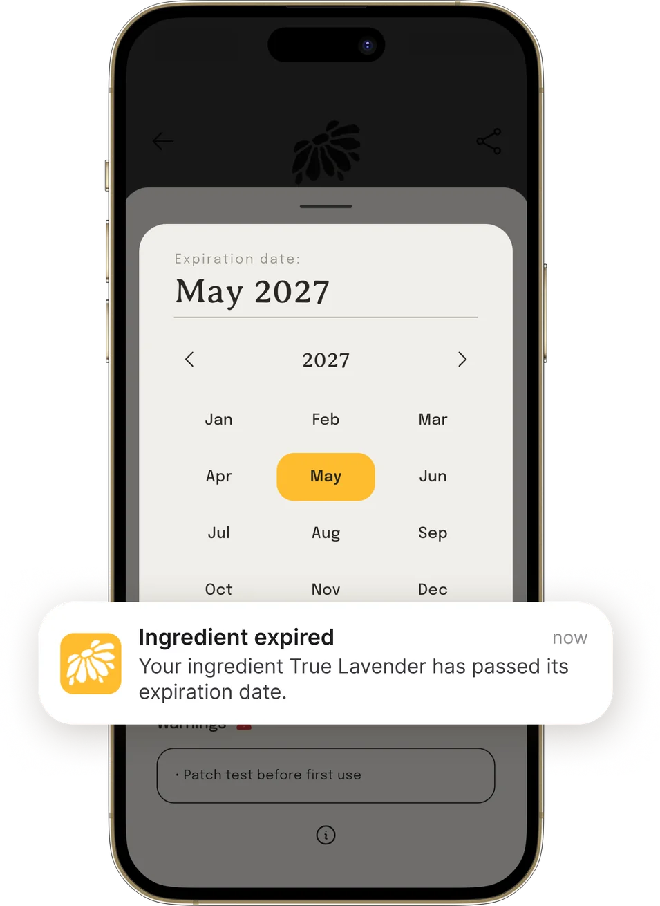 Ingredient expiration dates